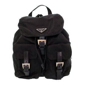 PRADA Two Pocket Tessuto Backpack Rucksack Daybag Black